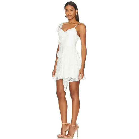 NEW- NWT! Amanda Uprichard Bailee Dress white Lace Size Large - Picture 3 of 10